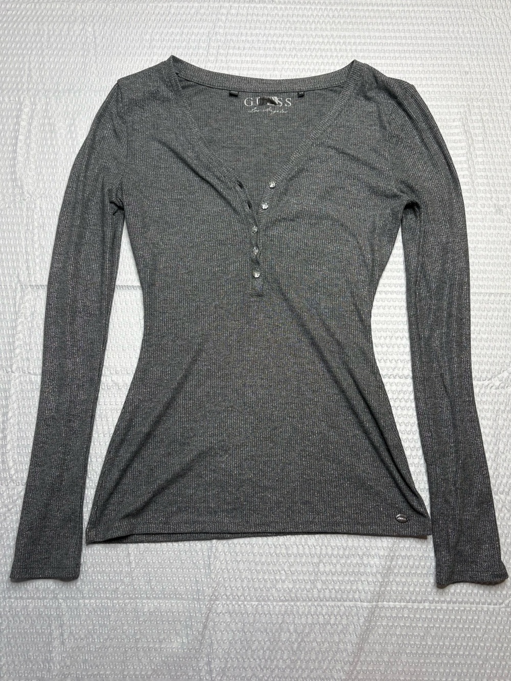 GUESS Women's Long Sleeve Henley